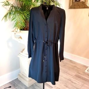 Eileen Fisher | Drawstring Waist Black Dress | Size: XXS.